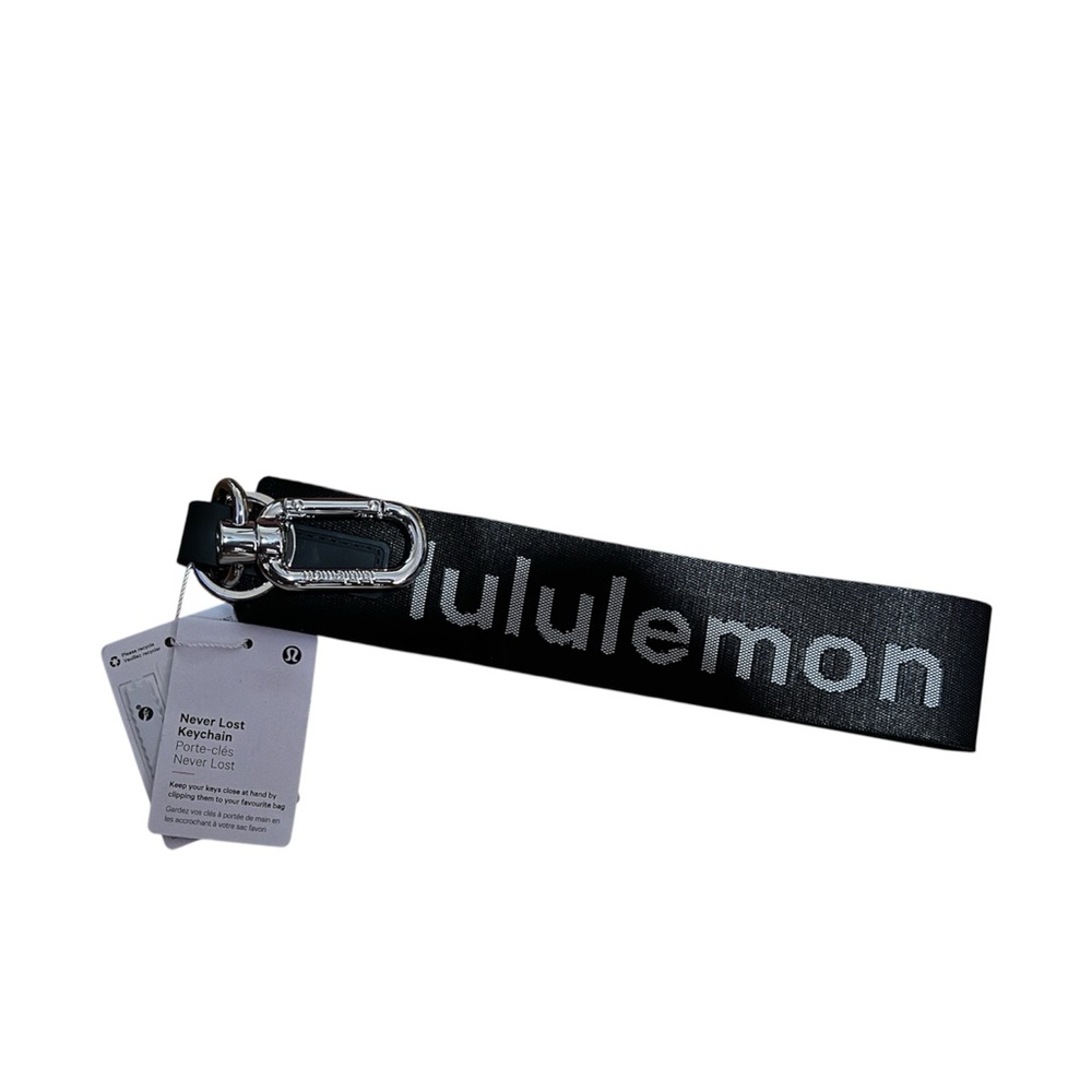 lululemon athletica Black and Silver Keychain
